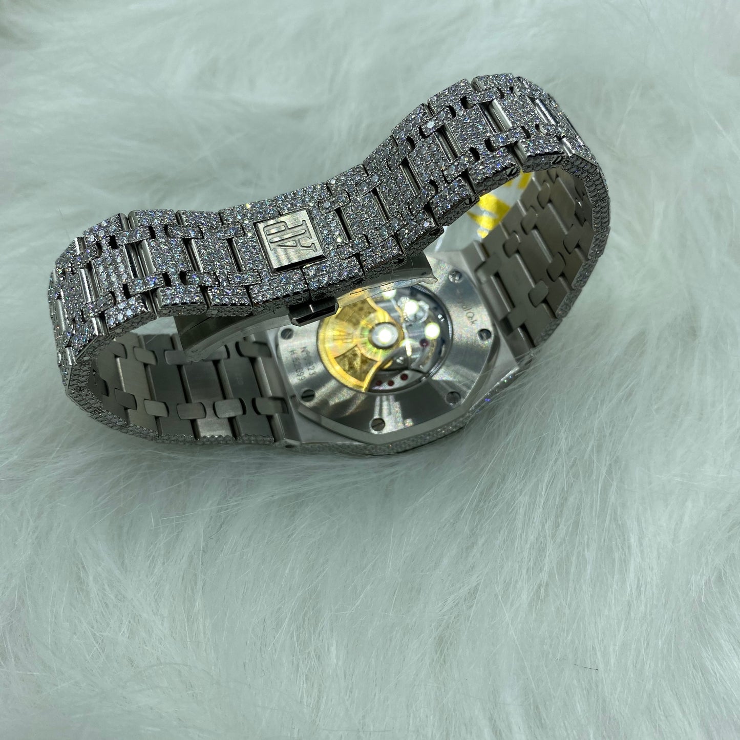 AUDEMARS PIGUET ROYAL OAK MOISSANITE – BLUE ARABIC DIAL FULL ICED
