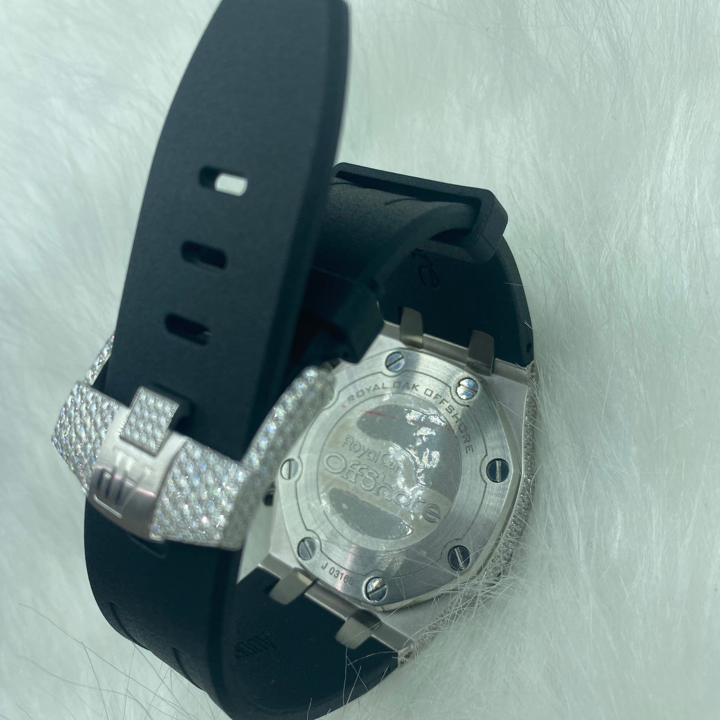 AUDEMARS PIGUET ROYAL OAK MOISSANITE – ROSE GOLD ARABIC DIAL WITH BLACK STRAP