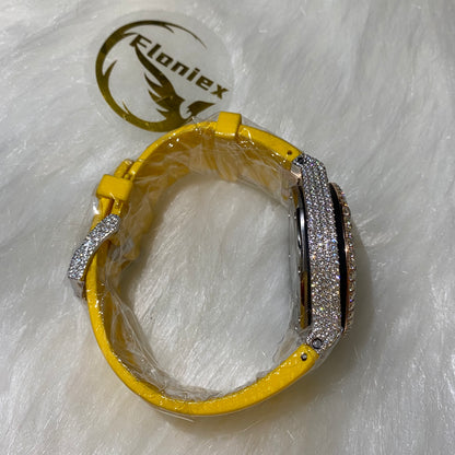 AUDEMARS PIGUET ROYAL OAK MOISSANITE – ROSE GOLD YELLOW DIAL WITH YELLOW STRAP