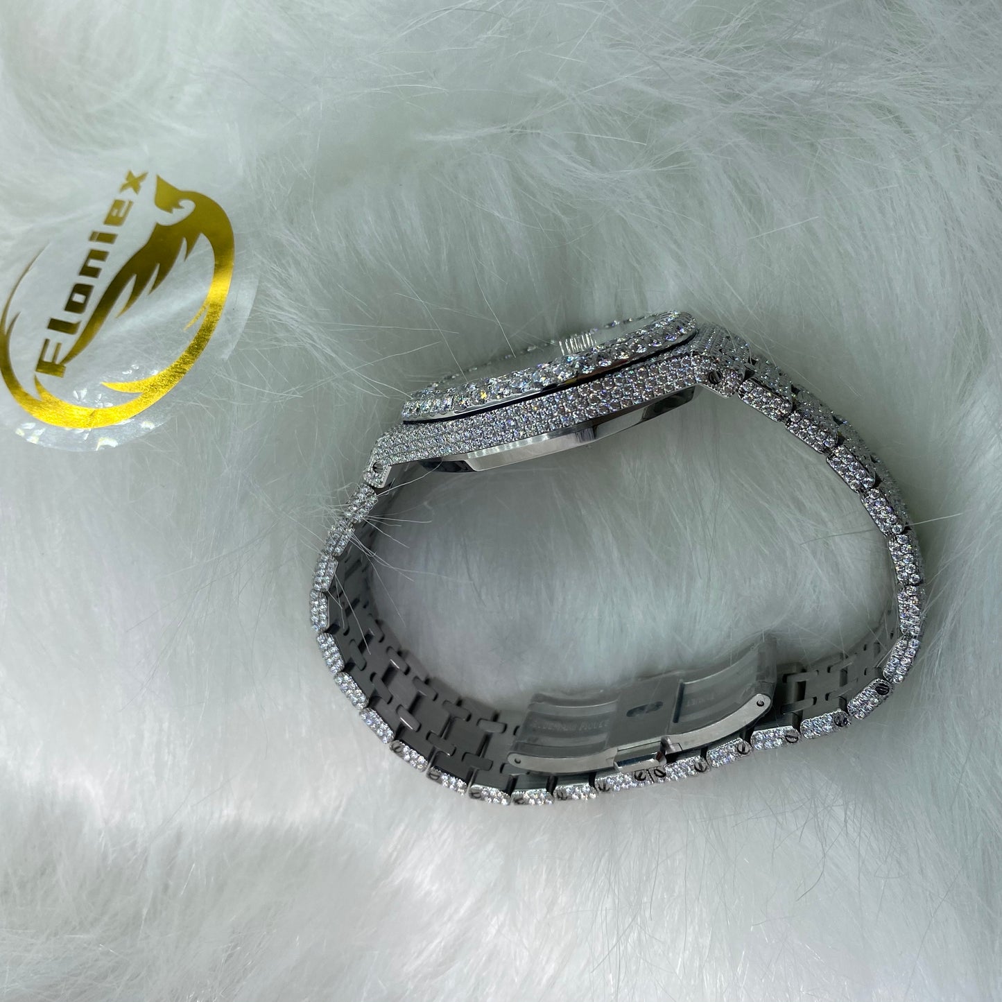 AUDEMARS PIGUET ROYAL OAK MOISSANITE – FULL ICED SKELETON DIAL