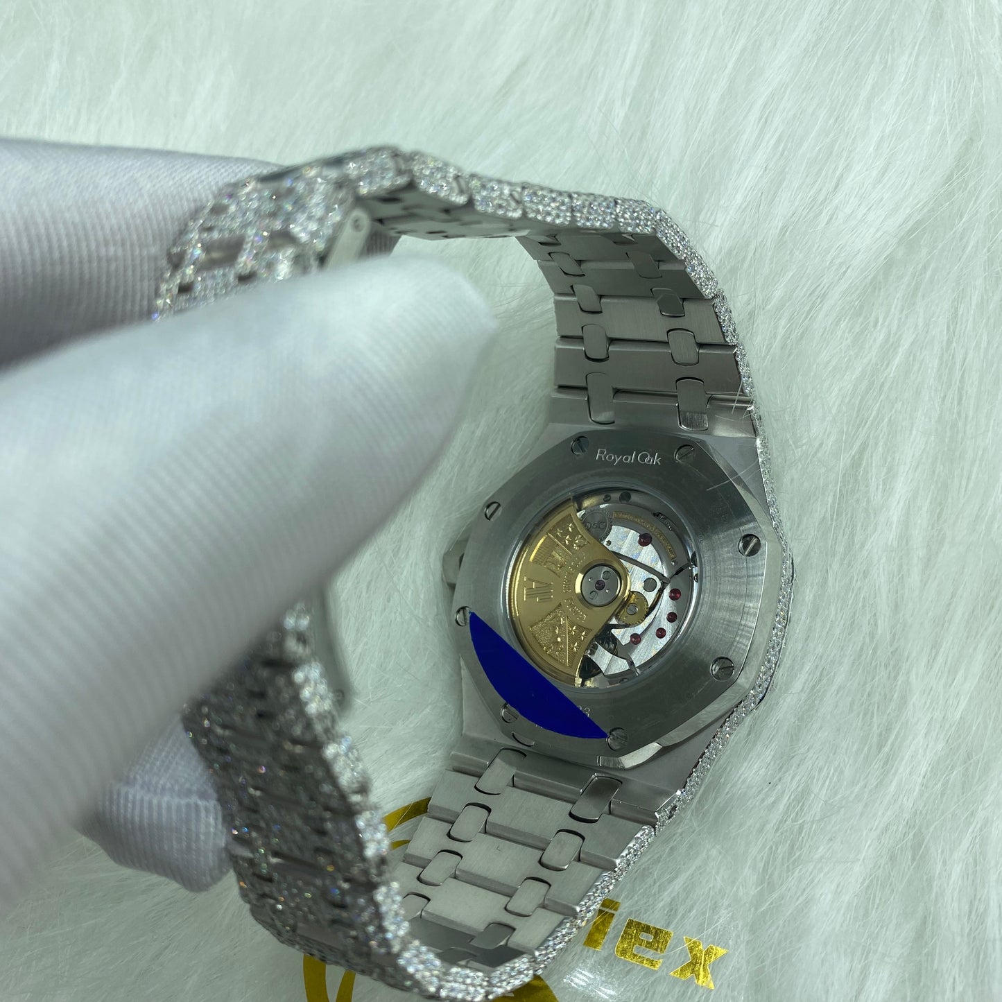 AUDEMARS PIGUET ROYAL OAK MOISSANITE – SILVER DIAL AUTOMATIC FULL ICED