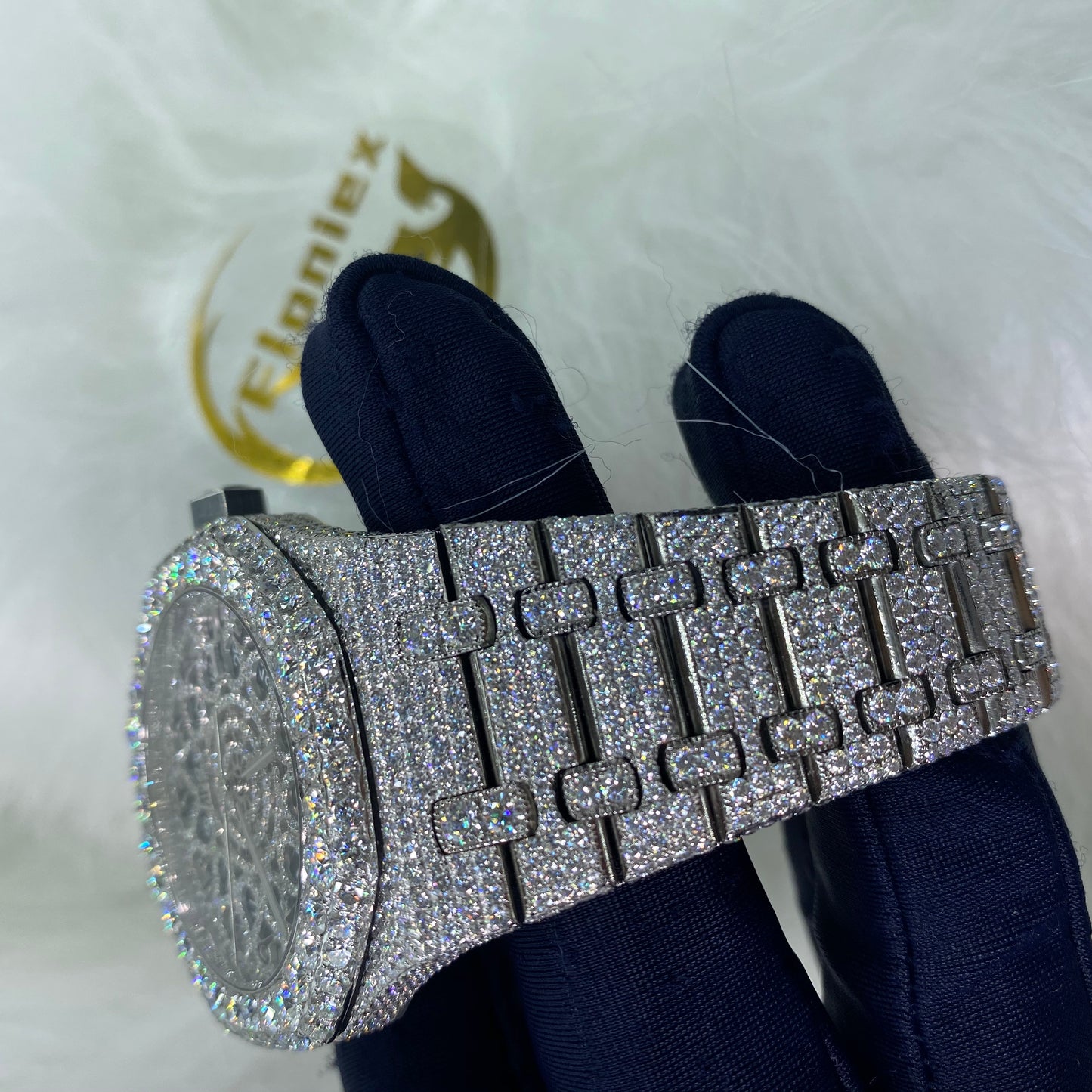 AUDEMARS PIGUET ROYAL OAK MOISSANITE – FULL ICED SKELETON DIAL