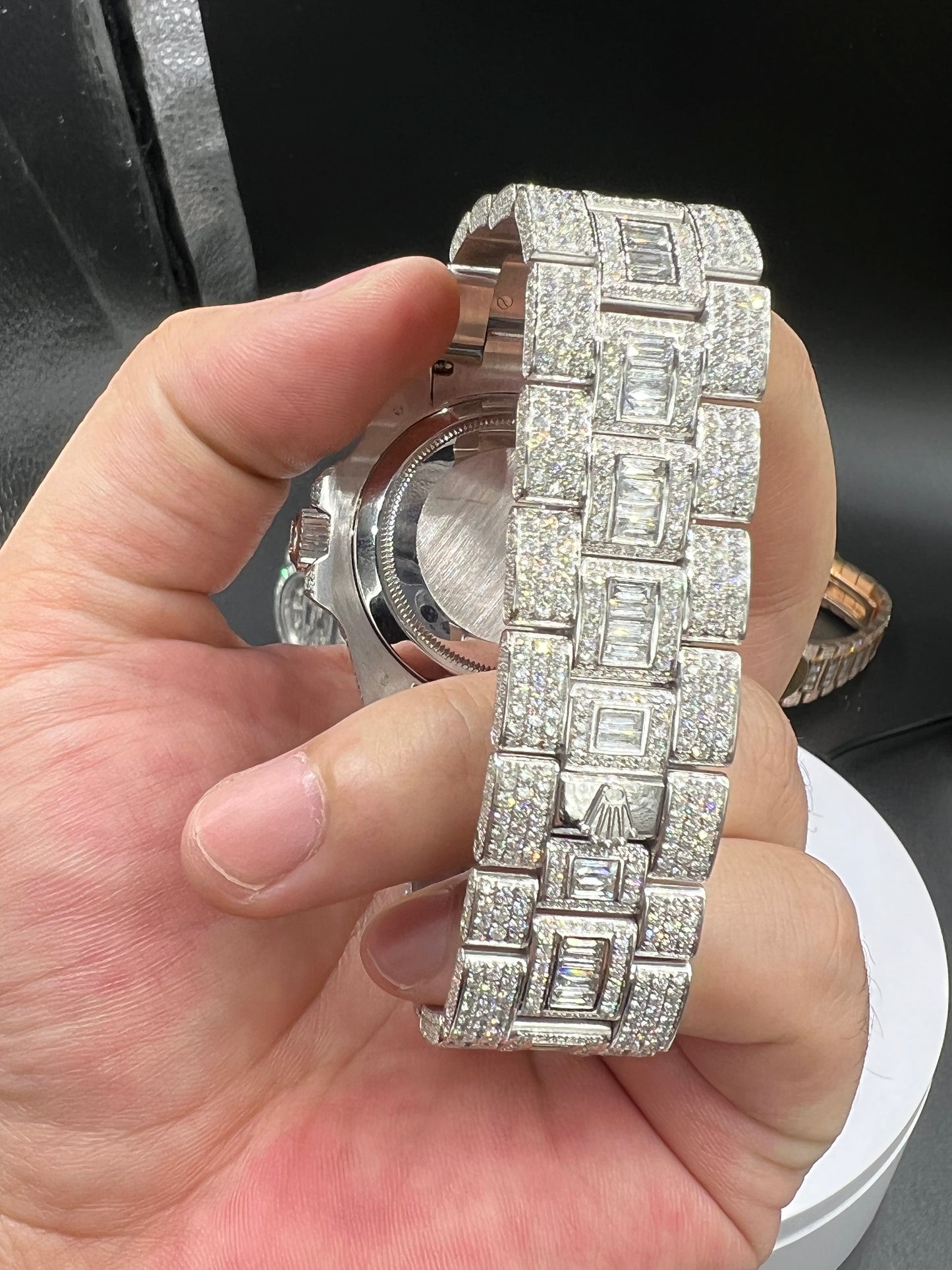 ROLEX GMT-MASTER MOISSANITE WATCH WITH DIAMOND WAVE DIAL – FULL ICED EDITION