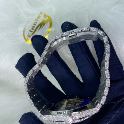 AUDEMARS PIGUET ROYAL OAK MOISSANITE – FULL ICED SKELETON DIAL