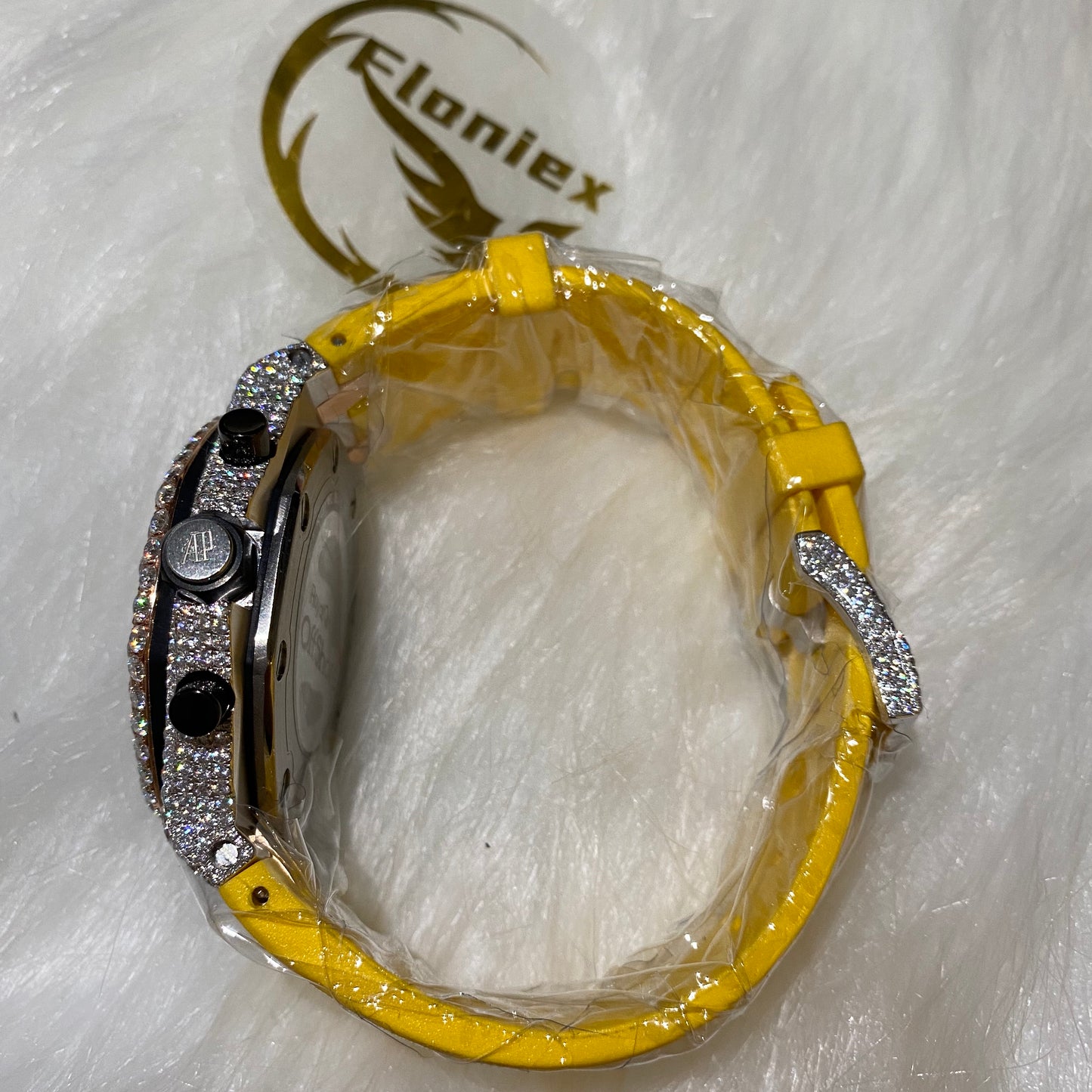 AUDEMARS PIGUET ROYAL OAK MOISSANITE – ROSE GOLD YELLOW DIAL WITH YELLOW STRAP