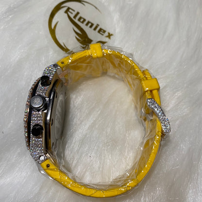 AUDEMARS PIGUET ROYAL OAK MOISSANITE – ROSE GOLD YELLOW DIAL WITH YELLOW STRAP