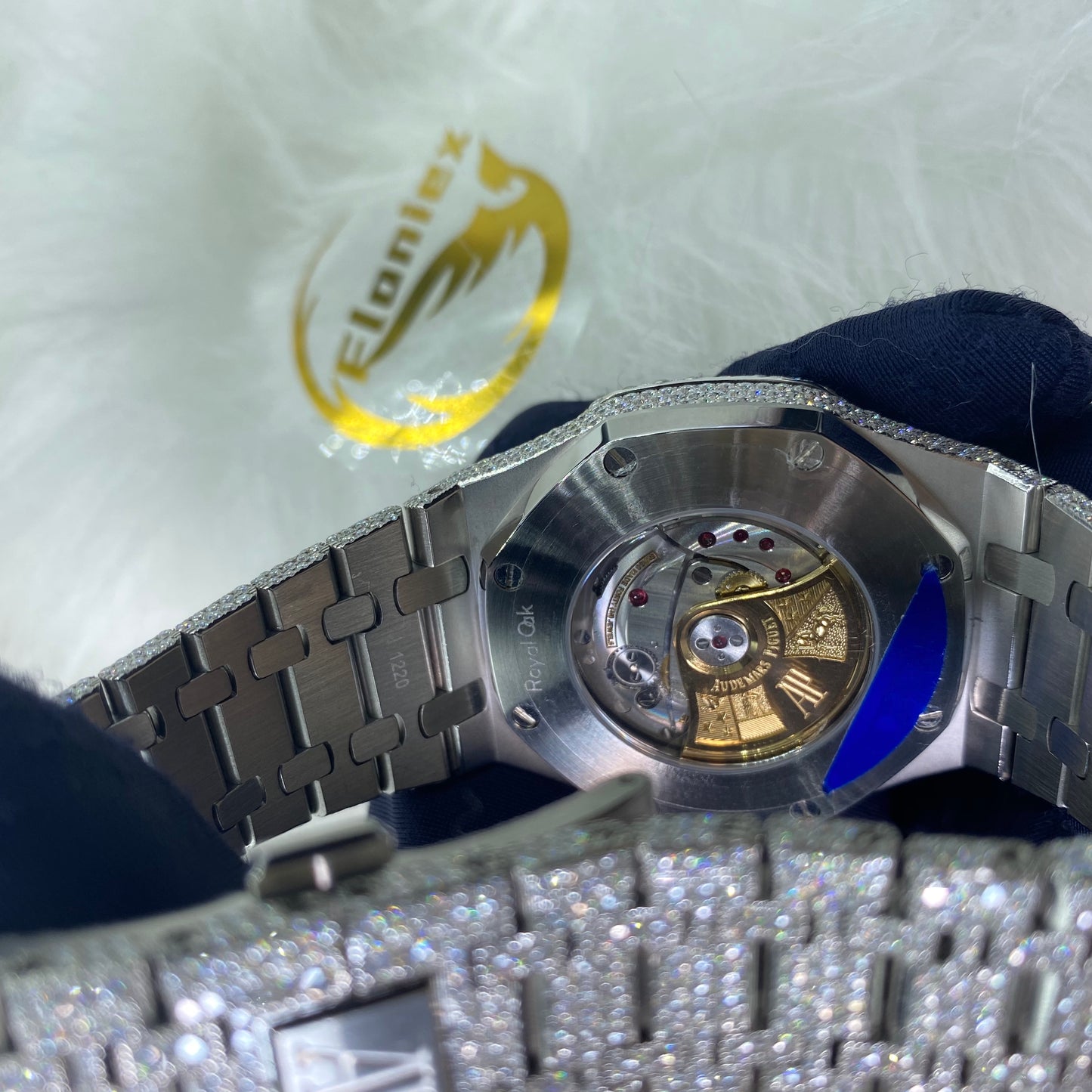 AUDEMARS PIGUET ROYAL OAK MOISSANITE – FULL ICED SKELETON DIAL