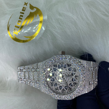 AUDEMARS PIGUET ROYAL OAK MOISSANITE – FULL ICED SKELETON DIAL