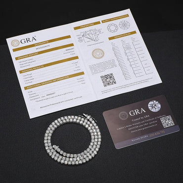 3-5MM S925 Moissanite Tennis Necklace in Gold/White Gold