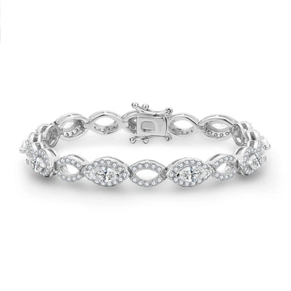 S925 Pear Cut 6.2 Carat Moissanite Link Bracelet