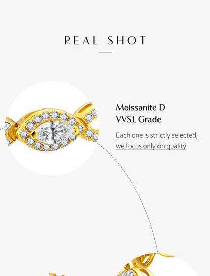 S925 Pear Cut 6.2 Carat Moissanite Link Bracelet