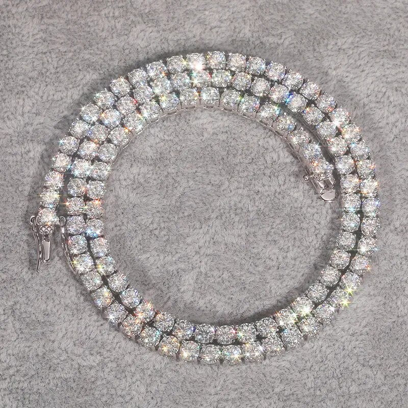 3-5MM S925 Moissanite Tennis Necklace in Gold/White Gold