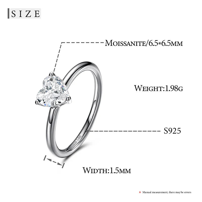 Women's S925 Moissanite Single Diamond Ring