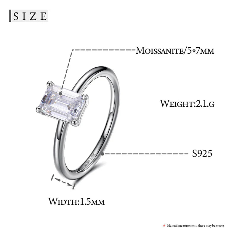 Women's S925 Moissanite Single Diamond Ring