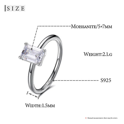 Women's S925 Moissanite Single Diamond Ring