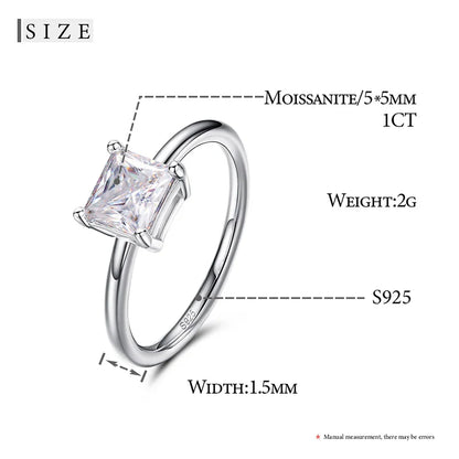 Women's S925 Moissanite Single Diamond Ring