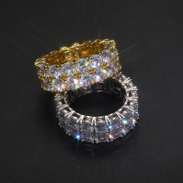 10mm S925 2 Row Moissanite Eternity Ring