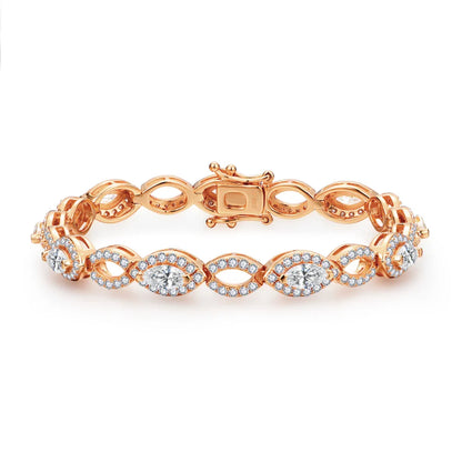 S925 Pear Cut 6.2 Carat Moissanite Link Bracelet
