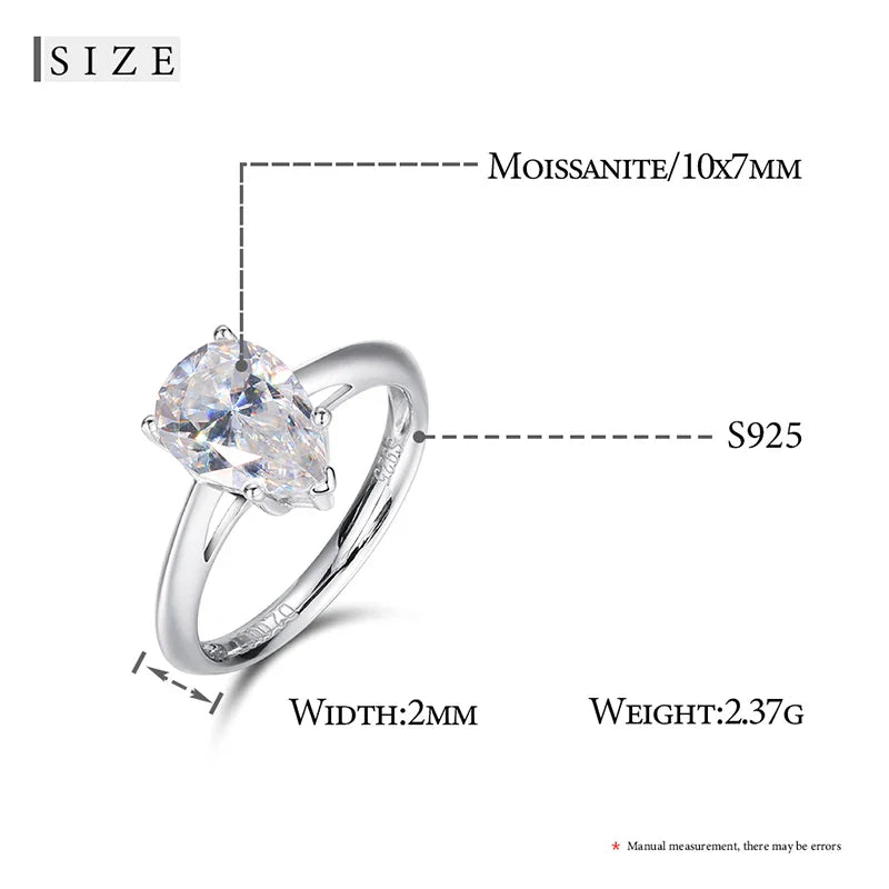 Women's S925 Moissanite Single Diamond Ring