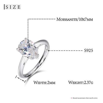 Women's S925 Moissanite Single Diamond Ring