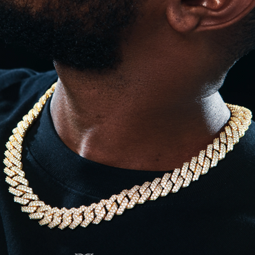 14MM Moissanite Diamond Prong Cuban Link Chain Necklace