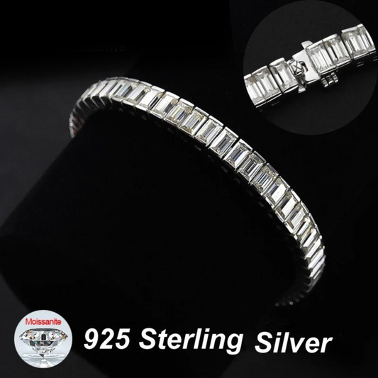 Emerald Cut Moissanite Tennis Bracelet