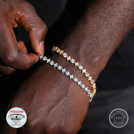 6mm - S925 MOISSANITE ROUND DIAMOND STAR TENNIS BRACELET