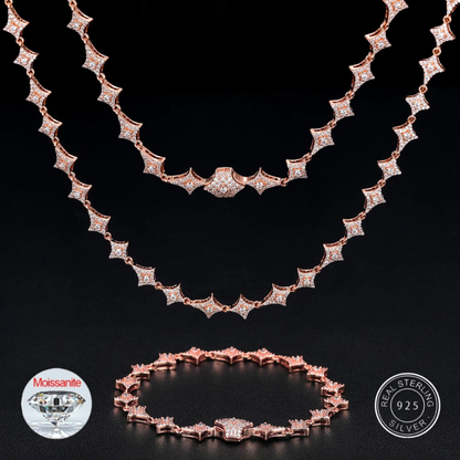 S925 VVS MOISSANITE STAR LINK NECKLACE