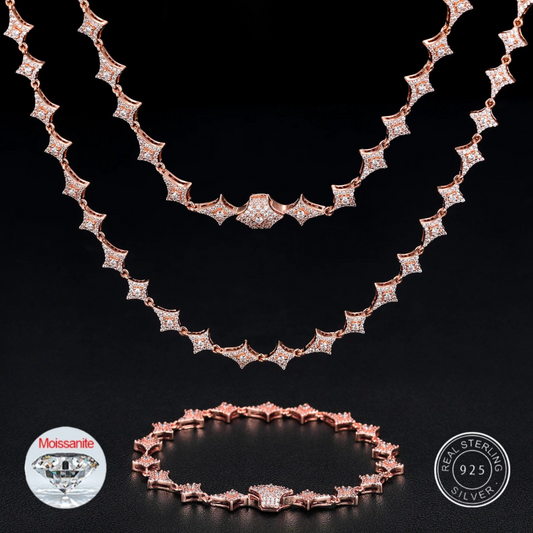 S925 VVS MOISSANITE STAR LINK NECKLACE