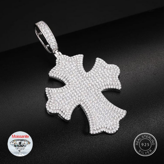 S925 Moissanite Toulouse Cross Diamond Pendant