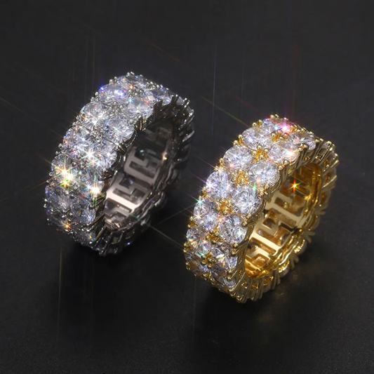 10mm S925 2 Row Moissanite Eternity Ring