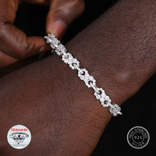 S925 MOISSANITE INFINITY STONES LINK BRACELET