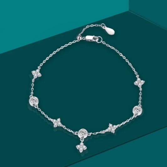 3.5mm Women's S925 Moissanite Diamond Stationed Bracelet