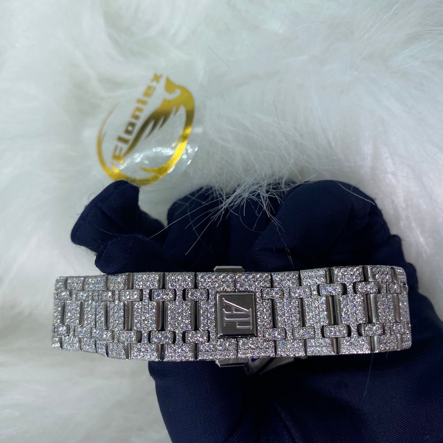 AUDEMARS PIGUET ROYAL OAK MOISSANITE – FULL ICED SKELETON DIAL