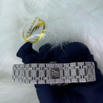 AUDEMARS PIGUET ROYAL OAK MOISSANITE – FULL ICED SKELETON DIAL