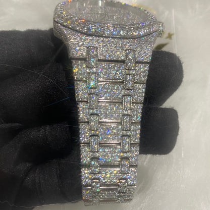 AUDEMARS PIGUET ROYAL OAK MOISSANITE – BLUE ARABIC DIAL FULL ICED
