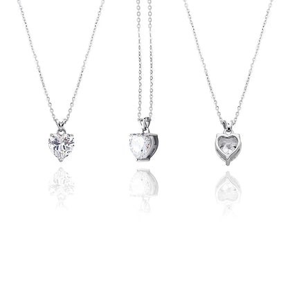 1.5 Carat Moissanite Heart Cut Diamond Necklace