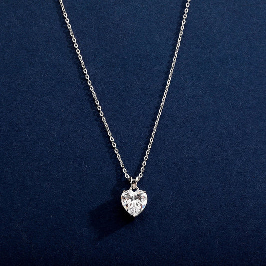 1.5 Carat Moissanite Heart Cut Diamond Necklace