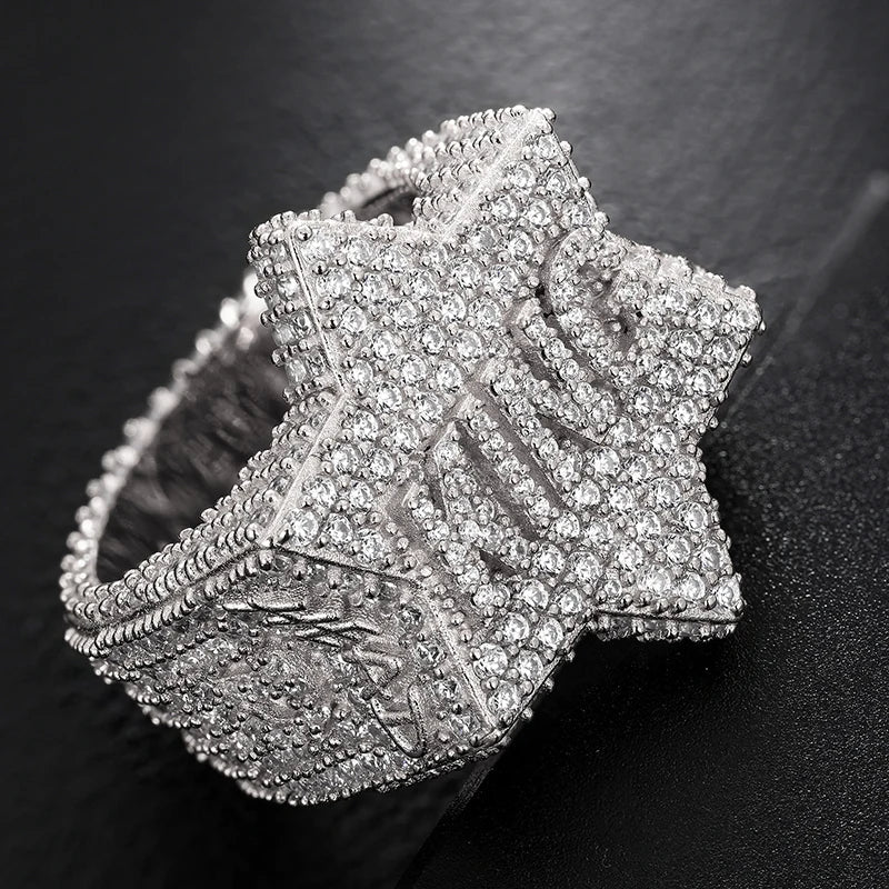 S925 Moissanite 'King' Five Star Ring