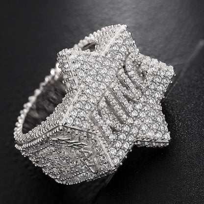 S925 Moissanite 'King' Five Star Ring