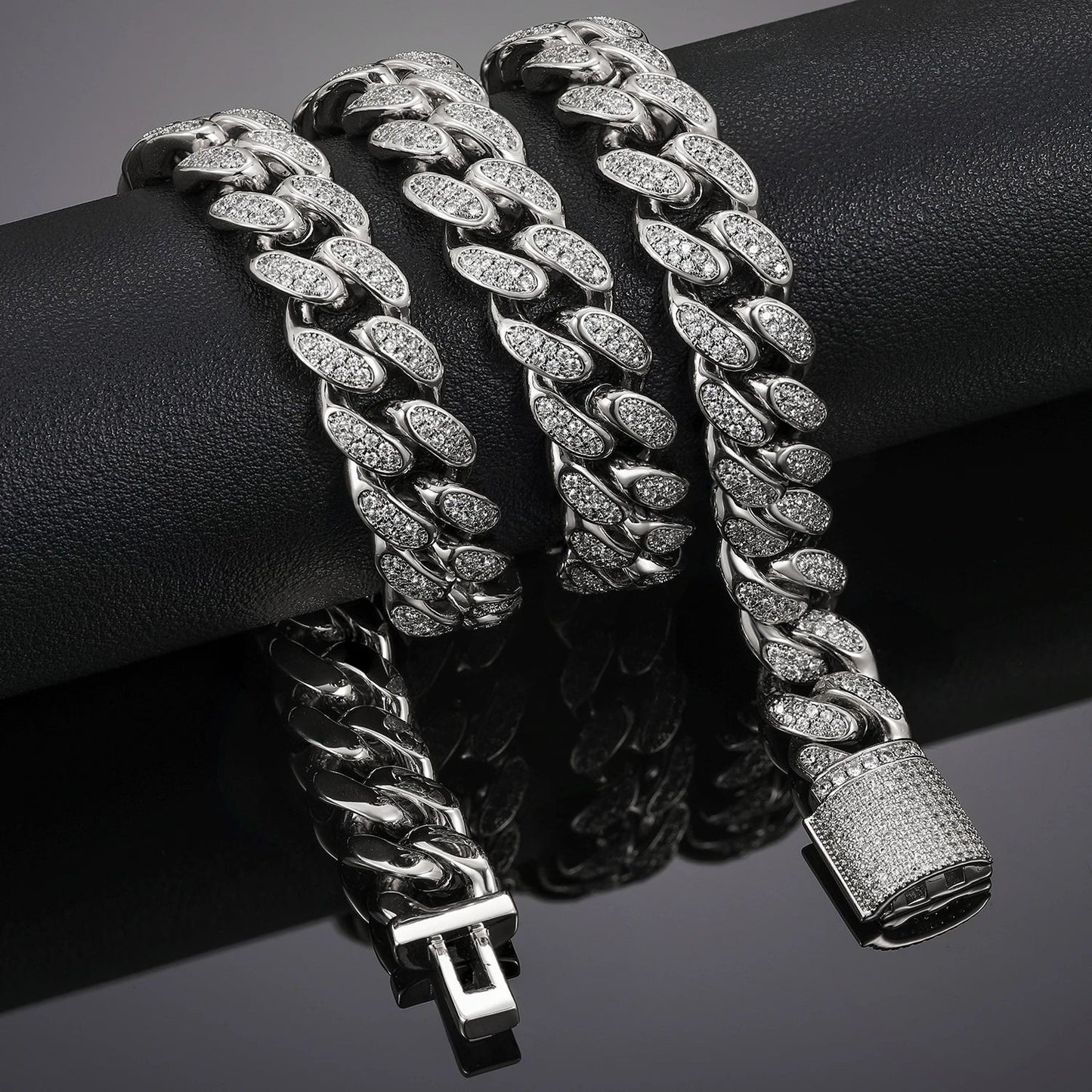 S925 Moissanite Diamond Cuban Link Necklace/Bracelet - 12mm