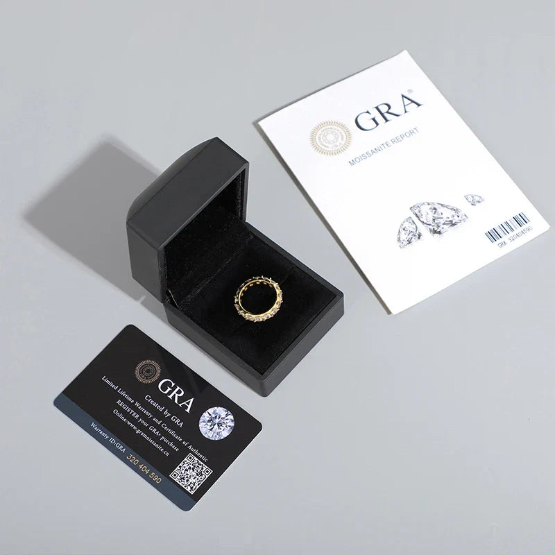 S925 Round Cut Moissanite Diamond Band
