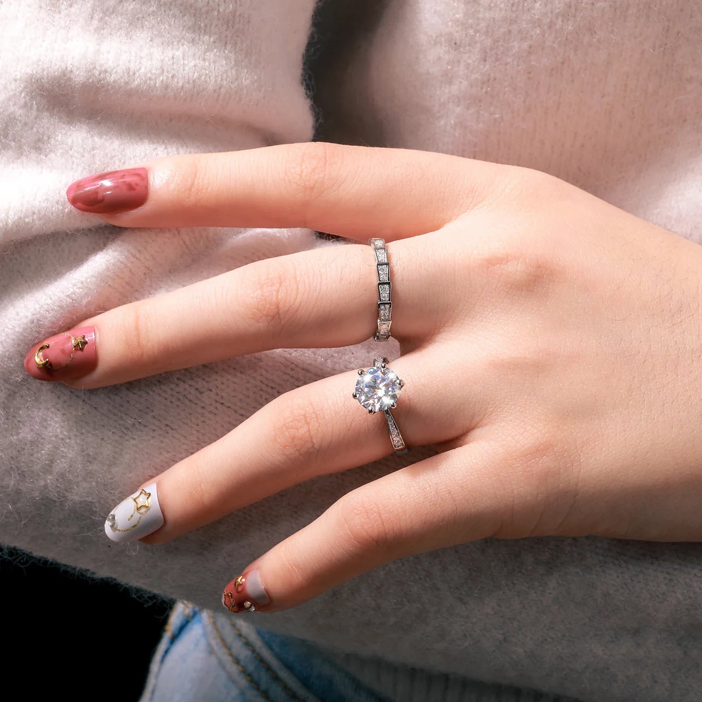 Round Cut Moissanite Diamond Band Ring (3 Carat)