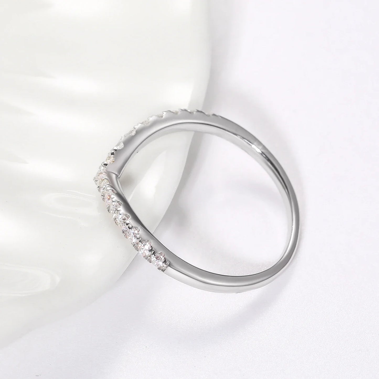 S925 Moissanite V Band Diamond Ring