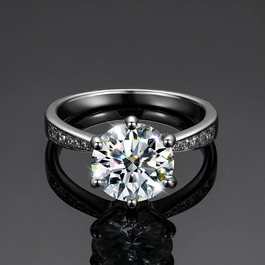 Round Cut Moissanite Diamond Band Ring (3 Carat)