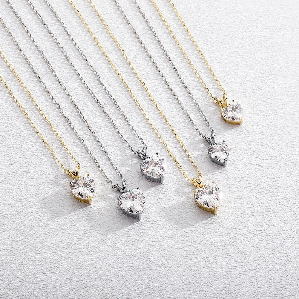 1.5 Carat Moissanite Heart Cut Diamond Necklace
