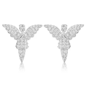 S925 Moissanite Angel 18K Gold Plated Earrings