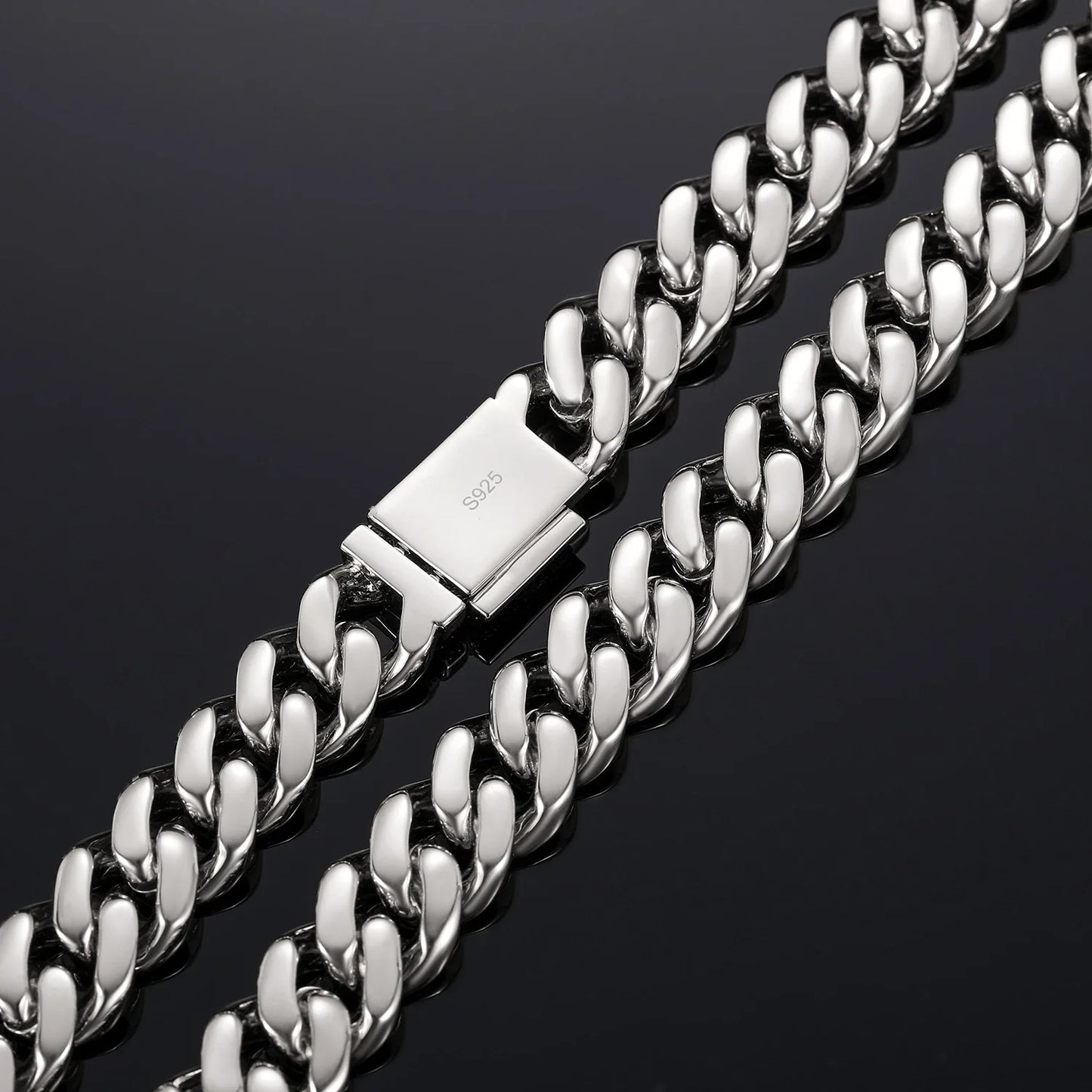 S925 Moissanite Diamond Cuban Link Necklace/Bracelet - 12mm