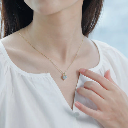 1.5 Carat Moissanite Heart Cut Diamond Necklace