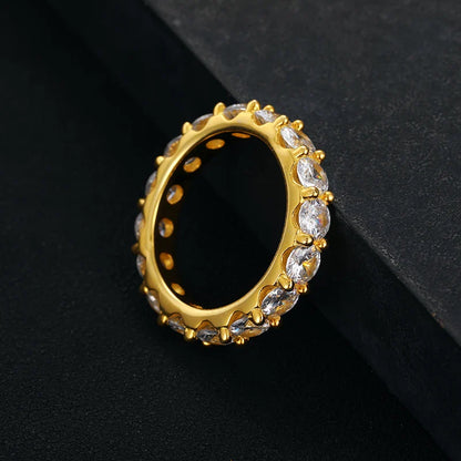S925 Round Cut Moissanite Diamond Band